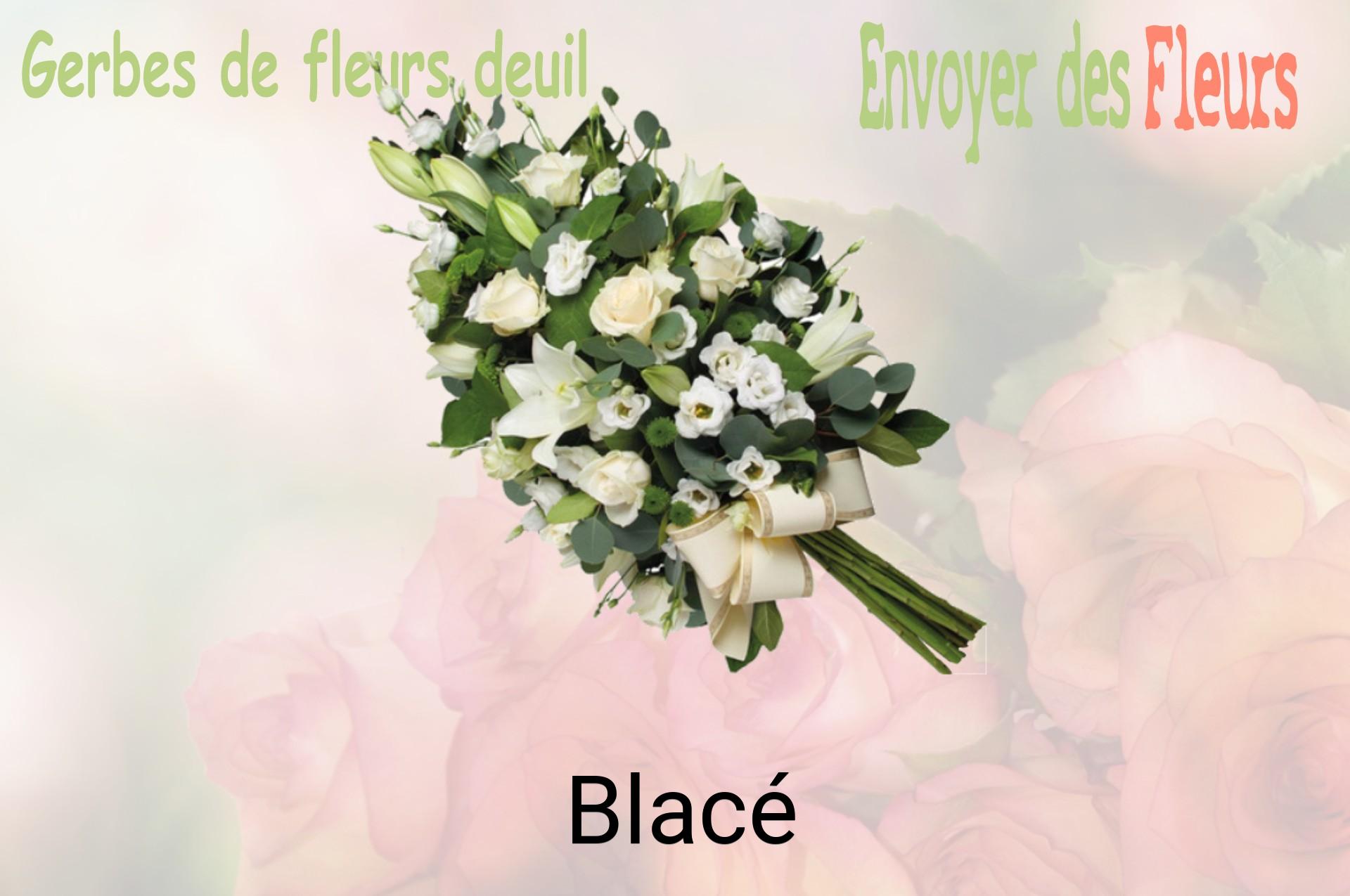 Gerbe de fleurs de deuil livrée à Blacé